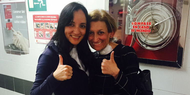 Sonia Muñoz y María José tras el tratamiento de VitalStim para disfagia